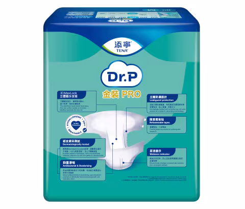 [原箱] Dr.P 金裝PRO透氣棉柔成人紙尿片(日用型) (中碼)