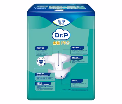 [原箱] Dr.P 金裝PRO透氣棉柔成人紙尿片(日用型) (大碼)